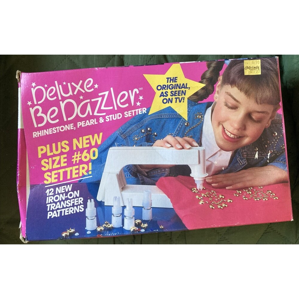 Vintage Deluxe BeDazzler Rhinestone Pearl Stud Setter Original Box As Seen on TV